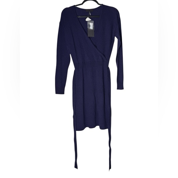 Quinn Dresses & Skirts - Quinn Sweater Dress Women’s Small Wool Cashmere Belted Long Sleeve Purple NWT